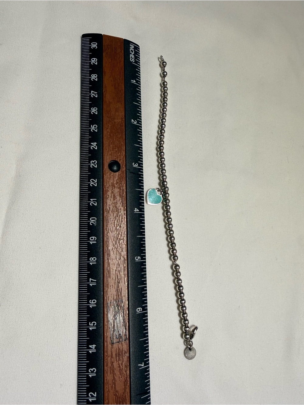Return to Tiffany & Co. Blue Heart Tag silver bead bracelet - Picture 7 of 7